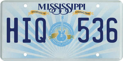 MS license plate HIQ536