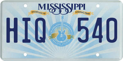 MS license plate HIQ540