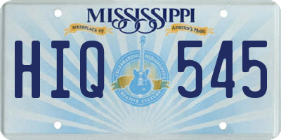 MS license plate HIQ545