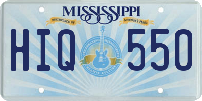MS license plate HIQ550