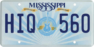 MS license plate HIQ560