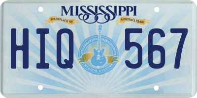 MS license plate HIQ567