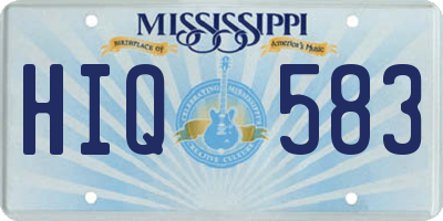 MS license plate HIQ583