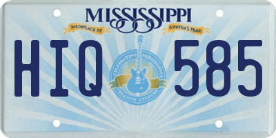 MS license plate HIQ585