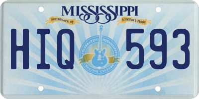 MS license plate HIQ593