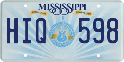 MS license plate HIQ598