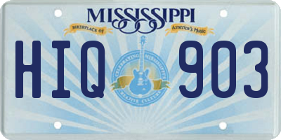 MS license plate HIQ903