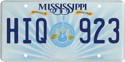 MS license plate HIQ923