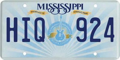MS license plate HIQ924