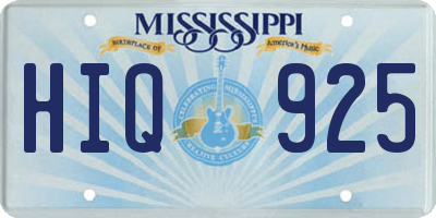 MS license plate HIQ925