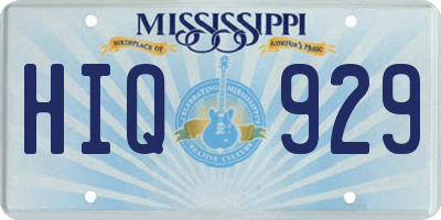 MS license plate HIQ929