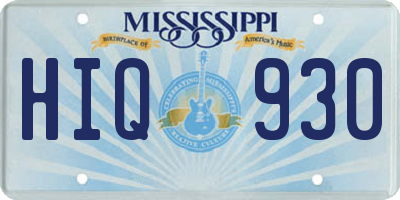 MS license plate HIQ930