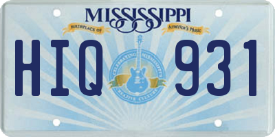 MS license plate HIQ931