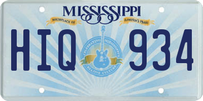 MS license plate HIQ934