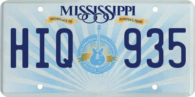 MS license plate HIQ935