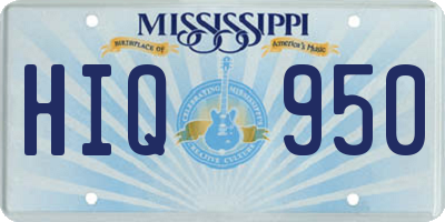 MS license plate HIQ950