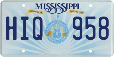 MS license plate HIQ958