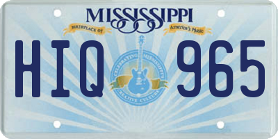 MS license plate HIQ965