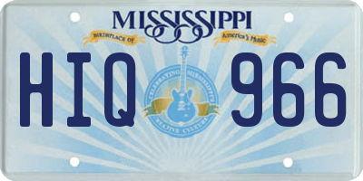 MS license plate HIQ966