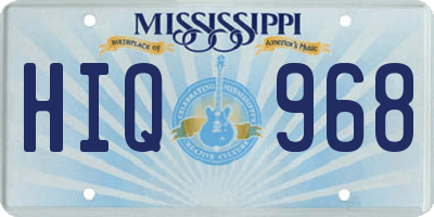 MS license plate HIQ968