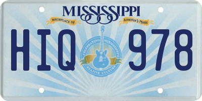 MS license plate HIQ978