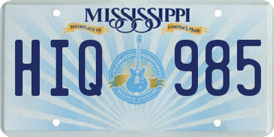 MS license plate HIQ985