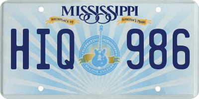 MS license plate HIQ986
