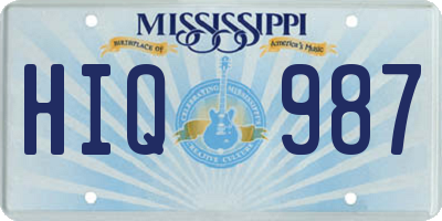 MS license plate HIQ987