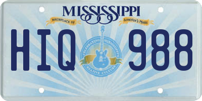 MS license plate HIQ988