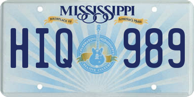 MS license plate HIQ989