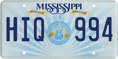MS license plate HIQ994