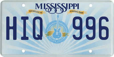 MS license plate HIQ996