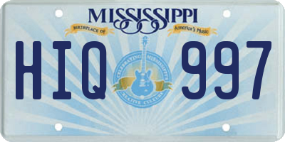 MS license plate HIQ997