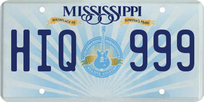 MS license plate HIQ999