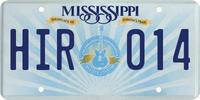 MS license plate HIR014