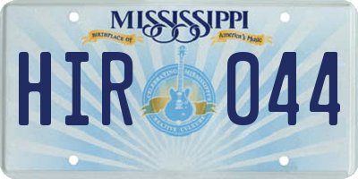 MS license plate HIR044