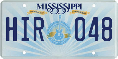 MS license plate HIR048