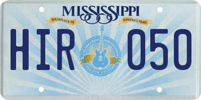 MS license plate HIR050