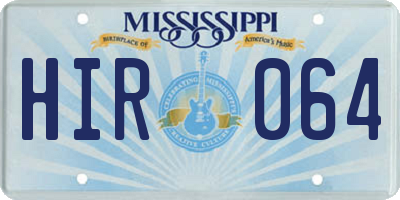 MS license plate HIR064