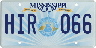 MS license plate HIR066