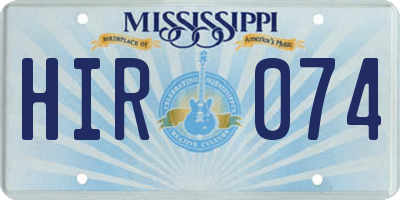 MS license plate HIR074