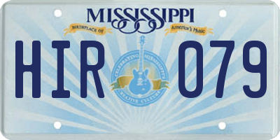MS license plate HIR079