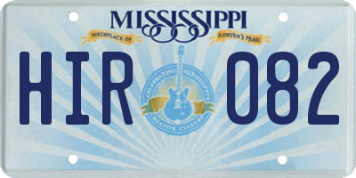 MS license plate HIR082