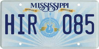 MS license plate HIR085