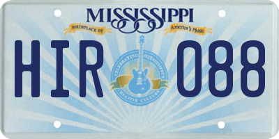 MS license plate HIR088
