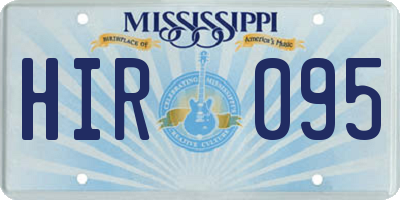 MS license plate HIR095