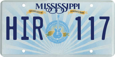 MS license plate HIR117