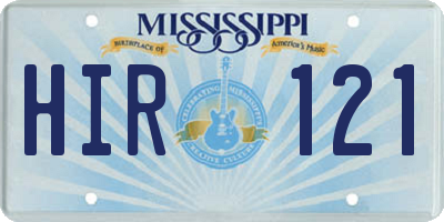 MS license plate HIR121