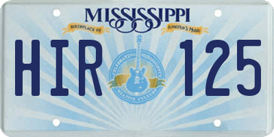MS license plate HIR125