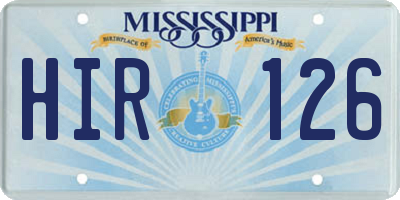 MS license plate HIR126